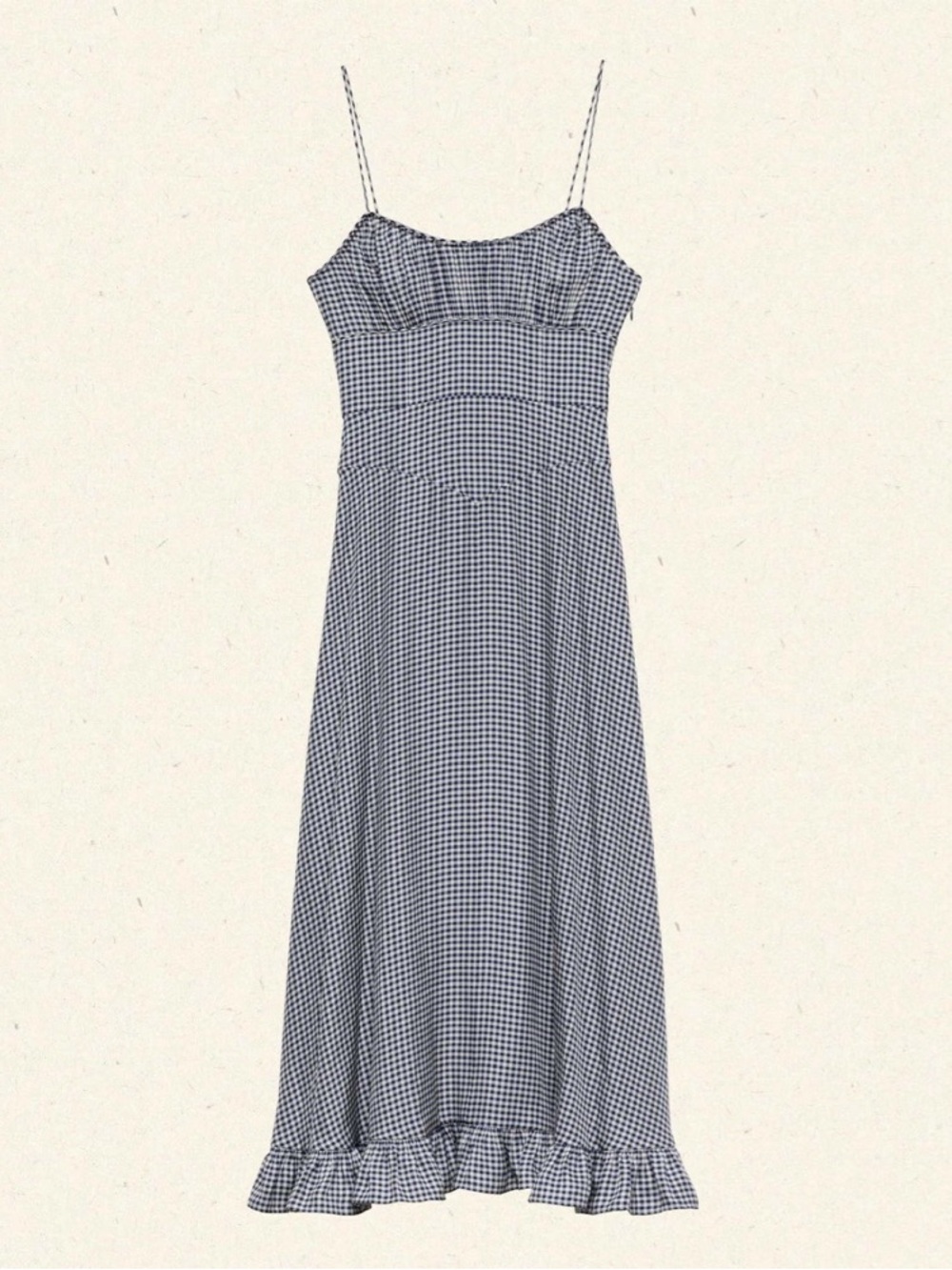 Doen Rosaria Gingham Ruffle-Hem Midi Dress Sz Large NWT